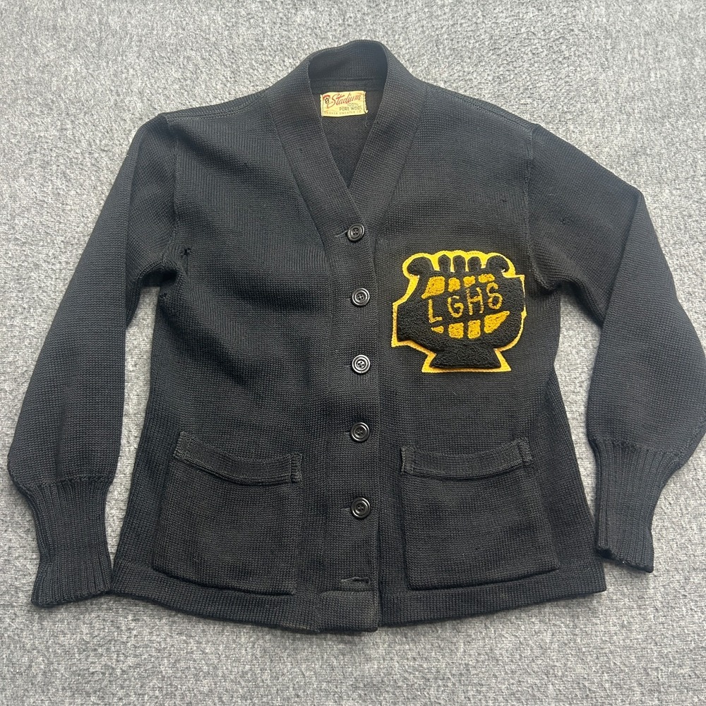 Vintage Stadium Sportswear Cardigan M/L? 50s Letterman Varsity Shaker Sweater